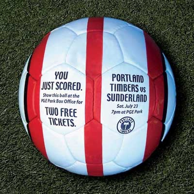 Portland Timbers guerrilla marketing — branded soccer balls hidden around Portland
